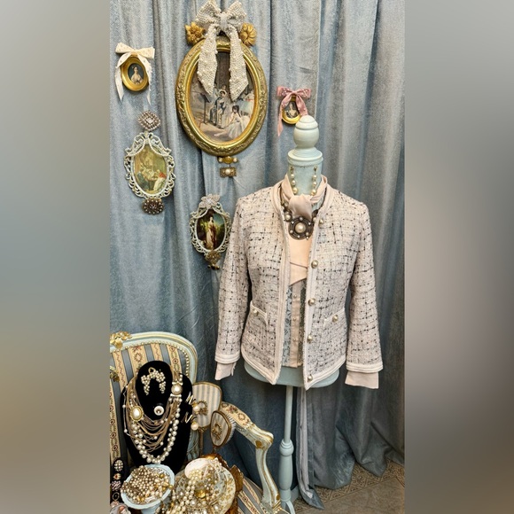 NWT Anne Klein Tweed Blazer with Blouse size S with Jewelry - Picture 1 of 9